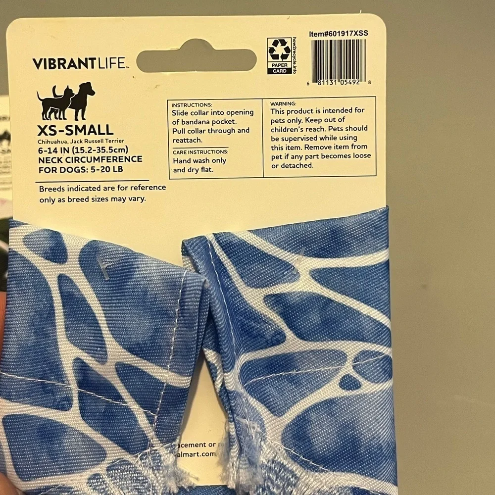 Pet Bandanna- Floral and Water Design XS